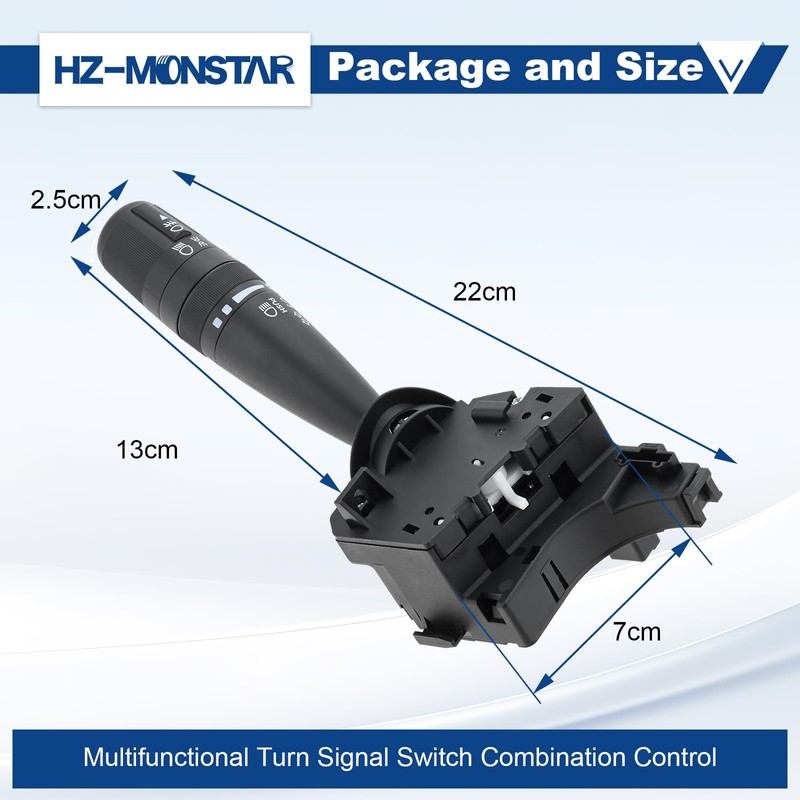 HZ-MONSTAR Turn Signal Switch Multifunction Control, Headlight Dimmer Switch Compatible