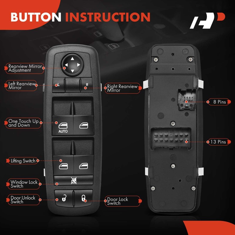 A-Premium Power Master Window Switch Compatible with Jeep & Dodge