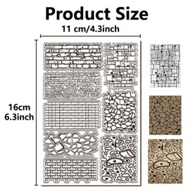 CRASPIRE Brick Wall Background Clear Rubber Stamps Reusable Transparent Seals Stamp Texture Vintage Silicone Stamps for DIY Crafting Scrapbooking Card Making Decoration Journaling Albums Photo Holiday