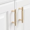 9BUILD 10 Pack Knurled Cabinet Pulls 3 Inch Brushed Brass