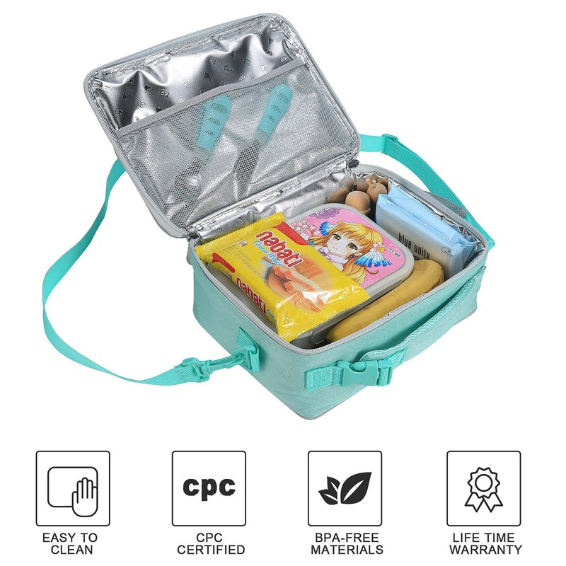 Amersun - Bolsa de almuerzo para niños, acolchada, duradera, aislada,