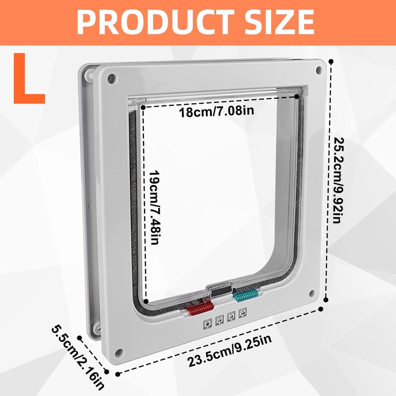 Nukoqcd Large Cat Flap 25.2cm x 23.5cm - Heavy Duty