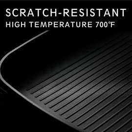 MsMk Square Grill Pan with lid, Stay-Cool Handle, Each Ridge Nonstick, Oven Safe Dishwasher Safe Induction Grill pans for Stove Tops, Square Frying Pan, Bacon Pan, Indoor Chicken Skillet, 11-Inch