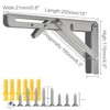 KAUJIAREN Folding Shelf Brackets, Heavy Duty Collapsible L Bracket, Black