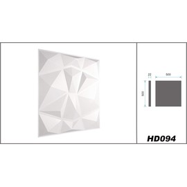 HEXIM 3D Wall Panels, PVC Plastic White - Diamond Design Panels, 50 x 50 cm Wall Cladding (0.25 m² HD094) Wall Ceiling, Wall Decoration Plate
