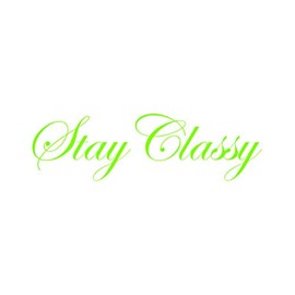 Stay Classy Sticker - Decal - Die Cut - bippu VIP Stance Drift JDM - Lime Green 24.00" x 7.06"