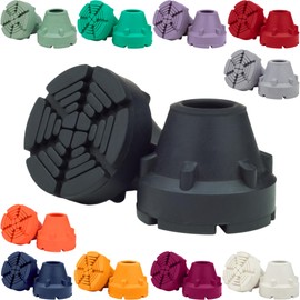 SureTip Black Crutch Tips & Cane Tip (Pair of 2) – 1 Size Fits All 3/4" 7/8” Inch - Extreme Grip Heavy Duty Universal Sizing Crutches Shafts Longest Lasting High Performance Rubber Non-Slip