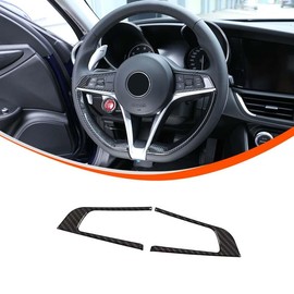 Car Steering Wheel Knob Frame Cover Trim Suitable for A@lfa R@om@eo Giulia 2017-2019, Steering Wheel Knob Decorative Cover for A@lfa R@omeo Giulia Accessories, Car Accessories Interior