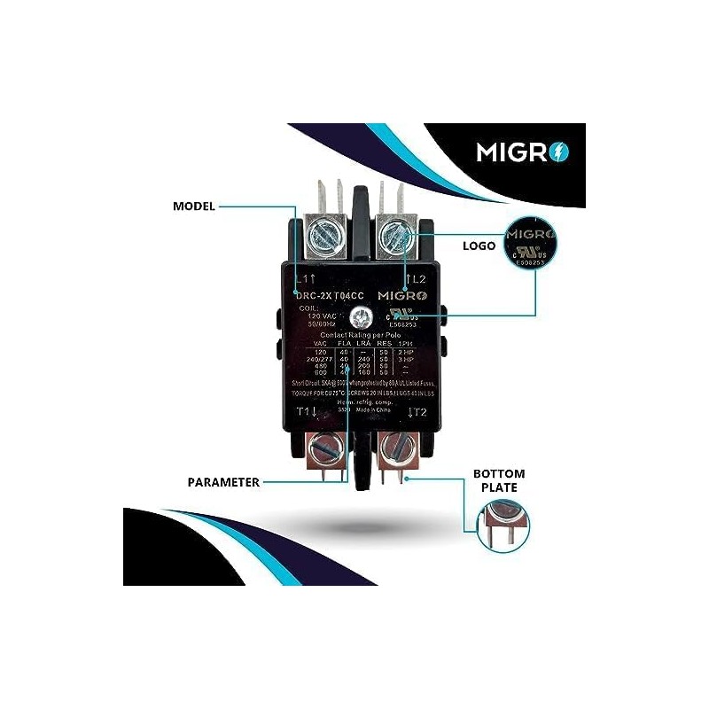 Migro 40 Amp 2 Pole NEMA 600V HVAC Heavy Duty