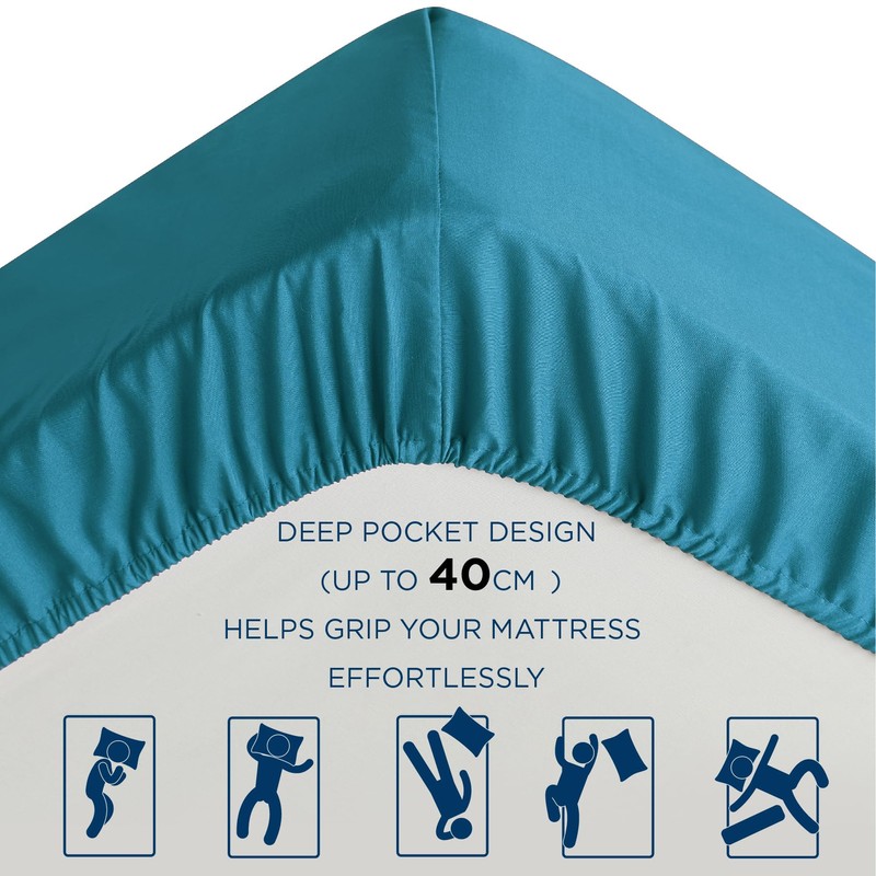 Bedsure Double Fitted Sheet Deep - Bed Sheets Extra Deep