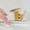 AVSIILE LED Bathroom Sink Faucet, Brushed Gold Waterfall Single Hole
