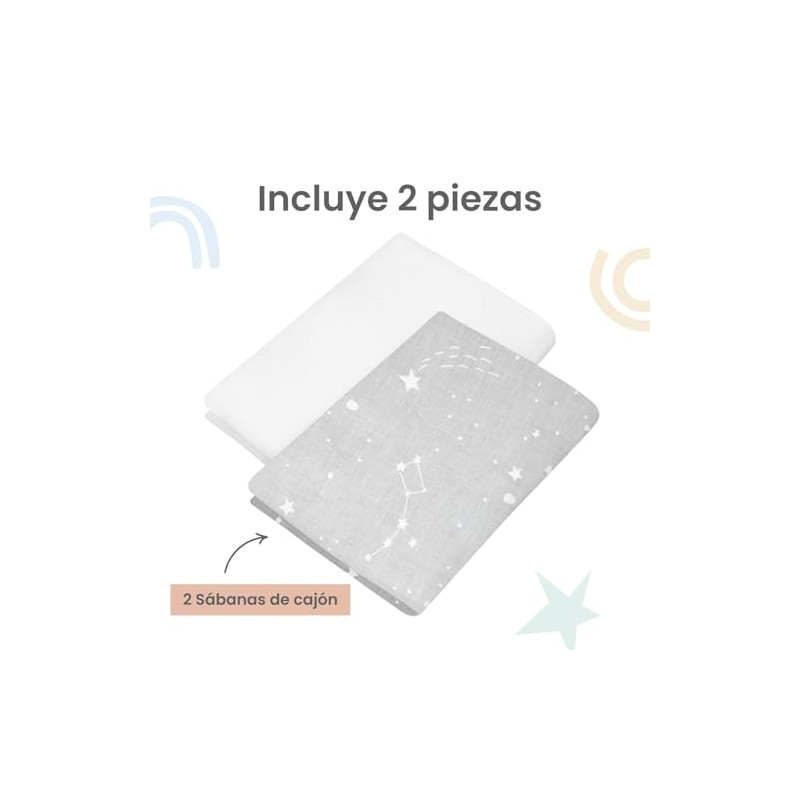 Nap Baby Set de 2 Sábanas de Cajón Cama Cuna