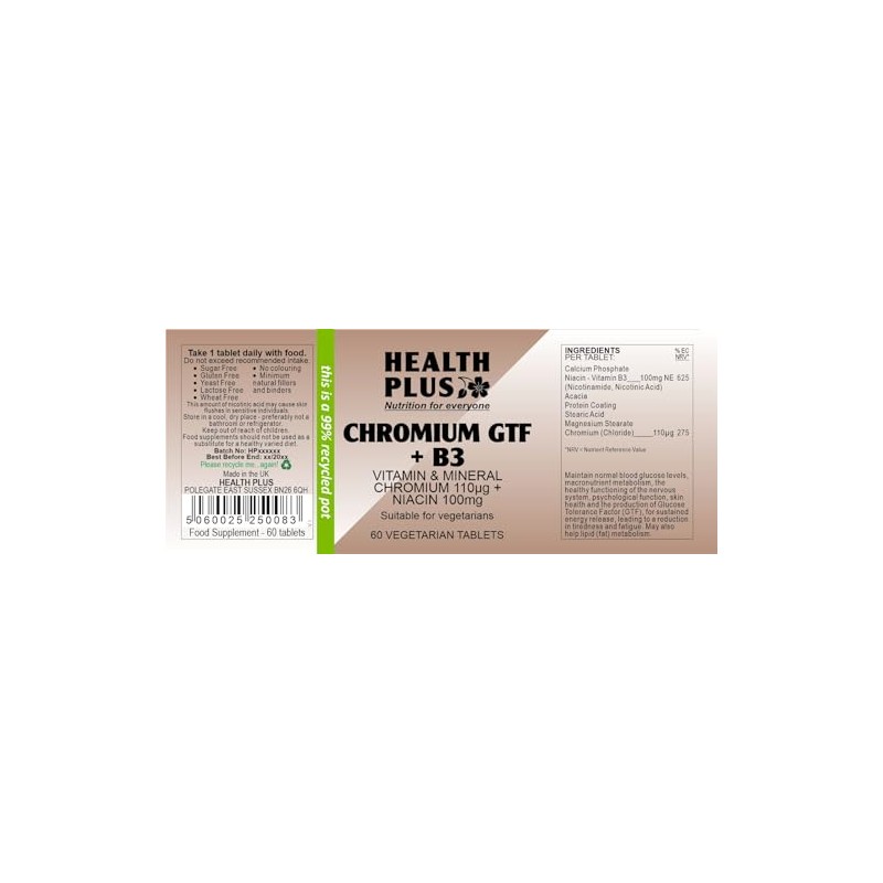 Health Plus Chromium GTF + B3 : Metabolism health :