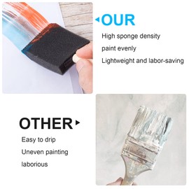 CustomyLife 7 Pcs Foam Paint Brushes, 2 inch Wood Handle Sponge Paint Brush for Details, Staining, Varnishes, Large Area and DIY Craft Projects