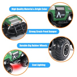 Pup Go Remote Controlled Off-Road Car with Light for Children 3-9 Years, Robust Mini RC Car, Fast Indoor Outdoor, Toy Toddler Christmas Birthday Gift for Boys Girls, Green