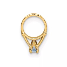 Unbranded 14K Yellow Gold 3D Ring with Light Blue CZ Charm