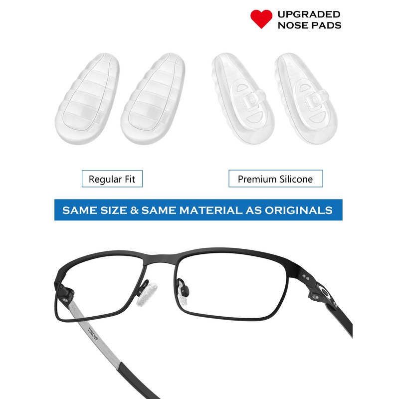 Firtox 4 Pairs Eyeglasses Nose Pads, Screw-in Soft Silicone Eyeglass