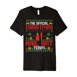 Funny Christmas Nail Art Team - Nail Tech Manicurist Xmas Premium T-Shirt