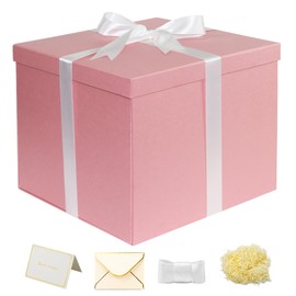 YINUOYOUJIA Large Gift Box 12x12x10 Inches,Pink Gift Boxes for presents,Birthday Gift Box,Present box,for Packaging,Valentine's Day,Mother's Day,Christmas,Anniversaries.
