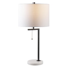 JONATHAN Y JYL1043B Alyssa 24.5" Metal/Marble LED Table Lamp for Bedroom, Living Room, Office, College, Book Case, Nightstands and Coffee Table, Black