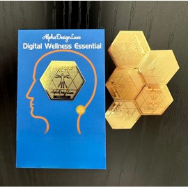 AlphaDesignLuxe - Pegatinas de oro de 24 quilates para teléfono celular - Bienestar digital esencial para ti y tu familia, aplicables a teléfonos celulares, iPads, portátiles y todos los dispositivos electrónicos (6 piezas).