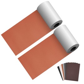 2 piezas ReparacióN De Cuero Parches, Autoadhesivo Parche De Cuero - para Asiento de Coche, Muebles, Chaqueta, Sofá, Mochila, Rasgaduras, Manchas. 7,6 x 152 cm/3 x 60 Pulgadas (marrón claro)