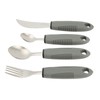 4pcs Adaptive Utensils Knife Fork Spoons Weighted Wide Handles Grey