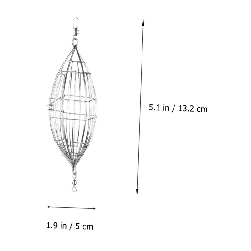 Totority Stainless Steel Olive Shape Fishing Bait Cage Durable Lure