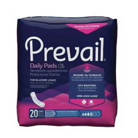 Prevail Daily Women's  Bladder leaks  Pads Liners Regular / Moderate 20 count