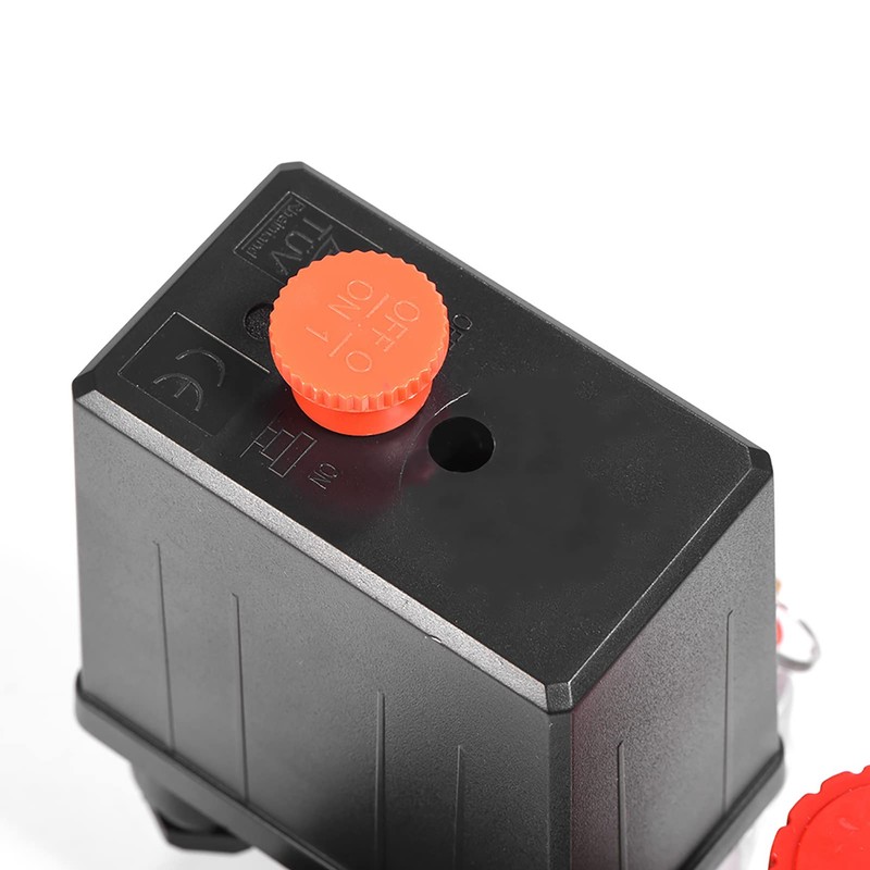 Glomora Air Compressor Pressure Switch with Gauges - Central Pneumatic