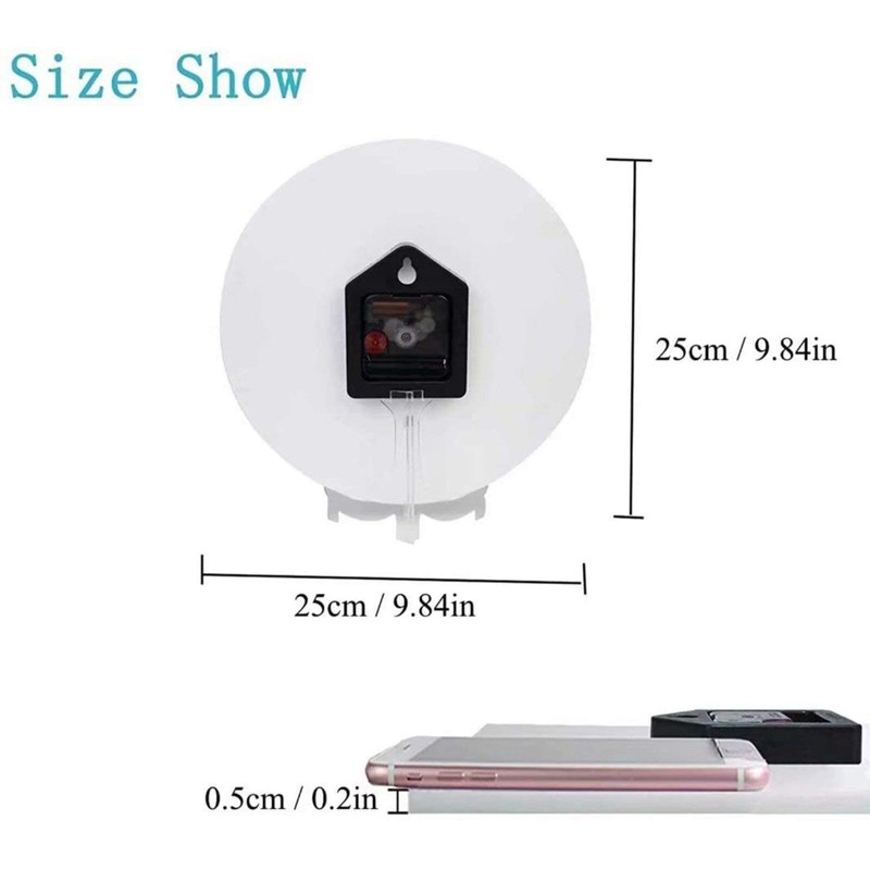 Abucaky Red Wine with Ripe Grapes Wall Clock Battery Operated