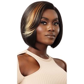 Outre Color Bomb Synthetic Hair HD Lace Front Wig - BETTINA (Color:1B/3DR CHERRY BOMB)
