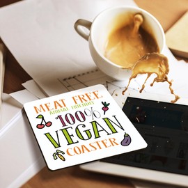 Dorothy Spring Funny 100% Vegan Meet Free Wooden Gift Coaster