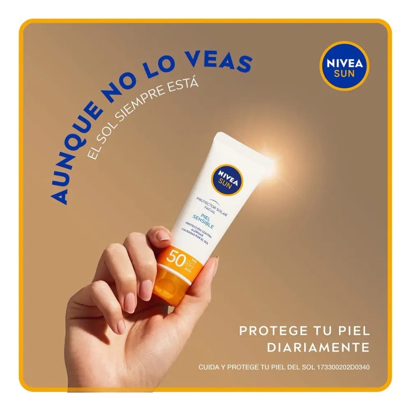 Protector Solar Facial Nivea Sun Piel Sensible Fps50 50ml