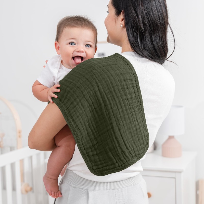 Comfy Cubs Muslin Cloths for Baby, Baby Essentials, Burp Cloths,