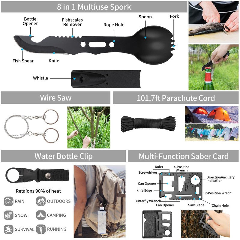 GPUSFAK Emergency Survival Kit and First Aid Kit, Camping First