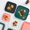 AIYoo Porcelain Dinner Plates Black 6 Inch Square Ceramic Dinner