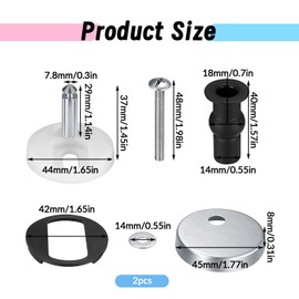 LUMOOM 2 Stück Toilettensitz-Anschluss, Ersatzteile für Toilettensitze, Edelstahl-Befestigung für Toilettendeckel, Toilettensitz-Hinges mit Soft-Close-Funktion