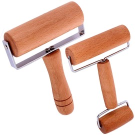 2 Pcs Wooden Pastry Pizza Roller Pin,Non Stick Rolling Pin for Baking Sold by Lasten