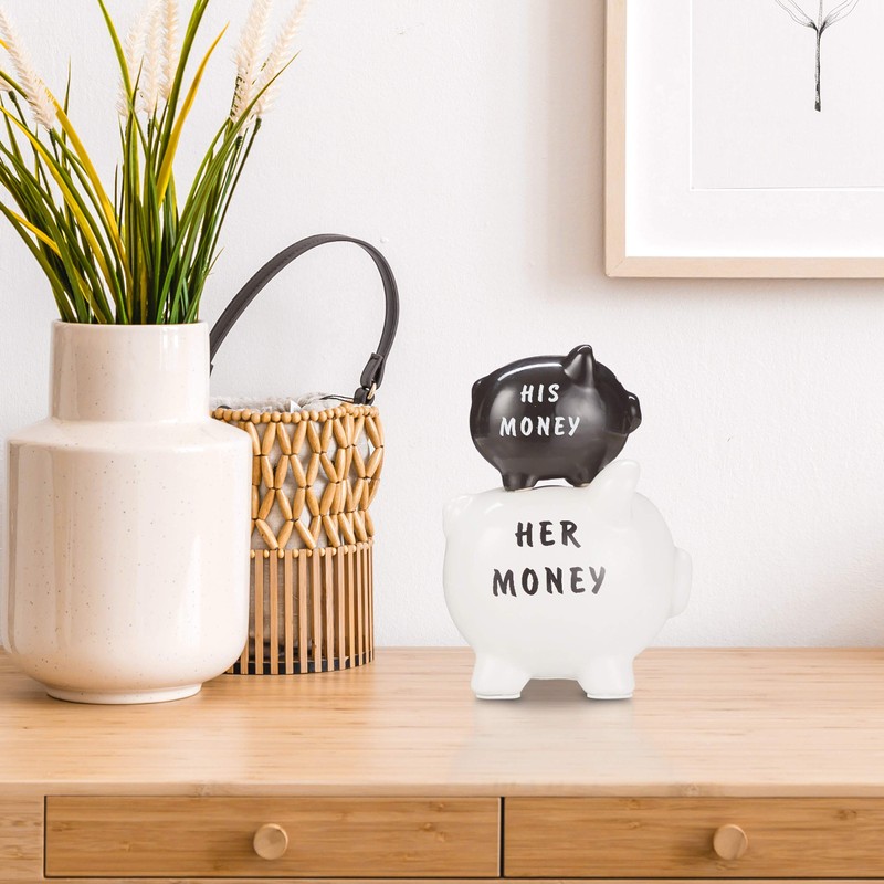 Relaxdays His & Her Money 2 Piggy Bank, Funny Money