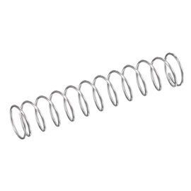 sourcing map Compression Spring,304 Stainless Steel,10mm OD,0.7mm Wire Size,9mm Compressed Length,50mm Free Length,11.8N Load Capacity, Silver Tone,5pcs