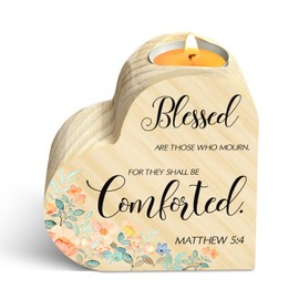 Guawubiang Memorial Gift Wooden Heart Candle Holders, Sympathy Candle Gifts, Christian Memorial Gifts for Loss of Loved One, Funeral Memorial Candle Holders, Double Sided Printing