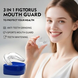 Mouth Guard for Grinding Teeth at Night, Teeth Grinding Mouth Guard for Sleep, Night Guards for Teeth Grinding with 12 Cleaning Tablets.