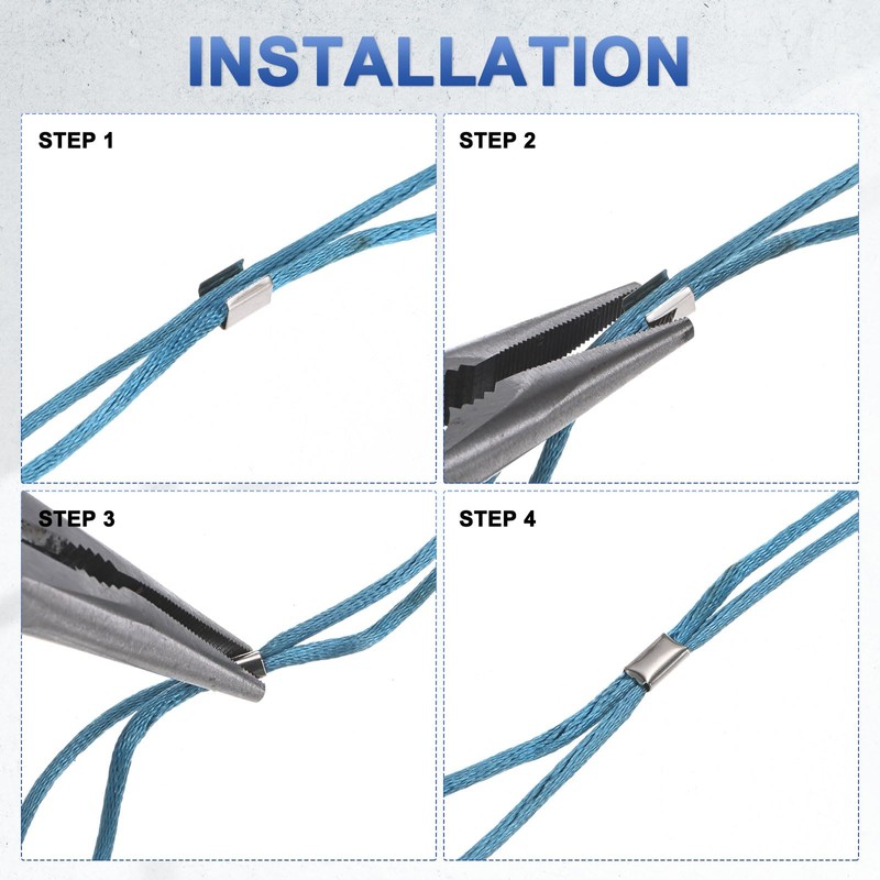 100-Pack Fold Over Crimp End Caps, 0.5 x 0.4in/ 12