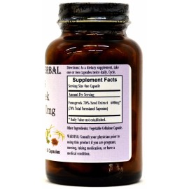 Barlowe's Herbal Elixirs FENUGREEK | 70% FUROSTANOL SAPONINS EXTRACT | 600mg | 60 Vegi-Capsules