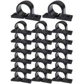 Kouei Kasei KFBS01-0605 Resin Saddle Band, 1.9 inches (48.6 mm), Single Pipe Fixing Fittings, Joints, Plumbing, Walls, Fasteners, Black, 20 Pieces