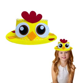 couduan Easter Bonnet Decorations Kit,Yellow Chick Make Your Own Easter Bonnet for Boys & Girls,for Kid Party Activities Decorate,DIY Easter Hat Kit,Easter Party Favors,Easter Craft Supplies