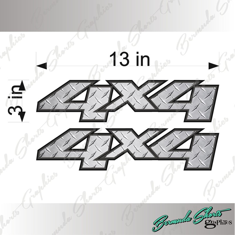 4X4 Decals 4x4 Stickers/Diamond Plate Effect
