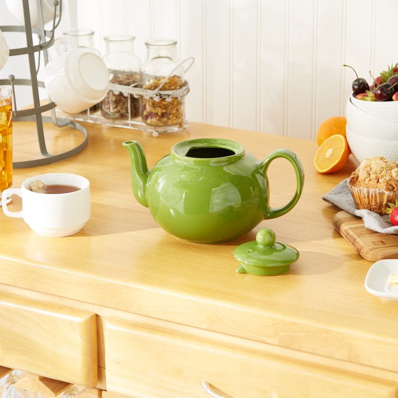 RSVP International Stoneware Teapot Collection, Microwave and Dishwasher Safe, 42