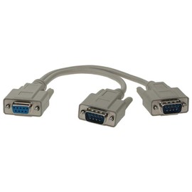SF Cable 1ft DB9 Female to 2 Male Serial RS232 Splitter Cable